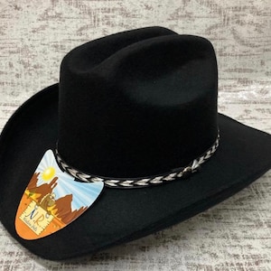 Kids Black Western Felt Hat, Cowboy Rodeo Kits Hat Sombrero Vaquero Texana