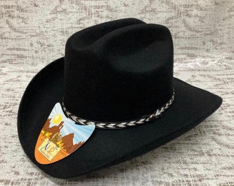 Chapeau western noir en feutre pour enfants, chapeau de cowboy rodeo kits sombrero vaquero texana