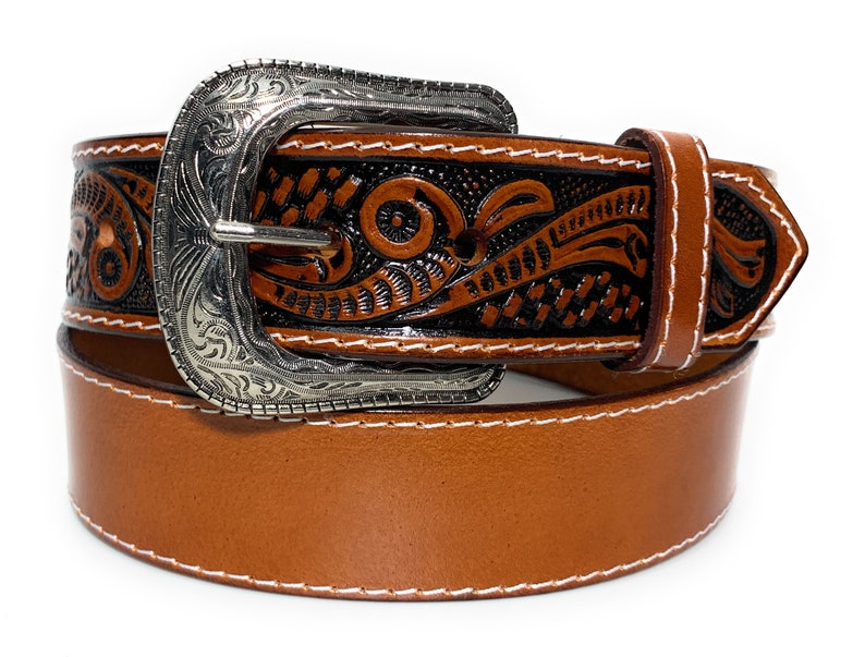 Men's Genuine Leather Western Belt. Texas Style Cowboy - Etsy