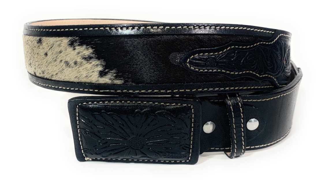 mens black western belt
