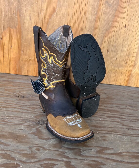 Heren Echt Lederen Vierkante Teen Western Laarzen Cowboy - Etsy België