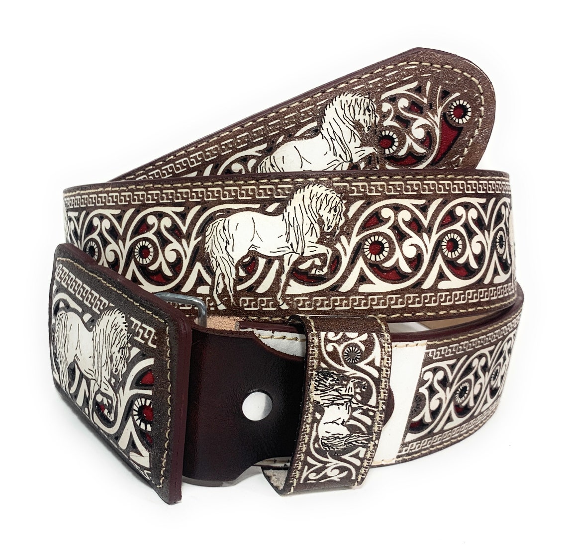 Authentic Mexican Charro Belt Cinto Laser Vaquero Fino Etsy