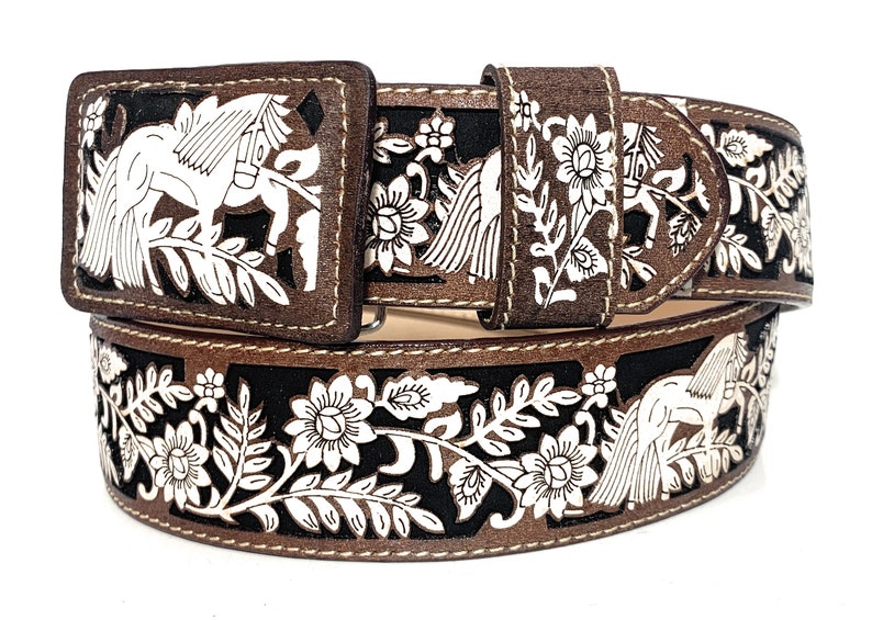Mens Western Belt Authentic Mexican Charro Belt Cinto Etsy