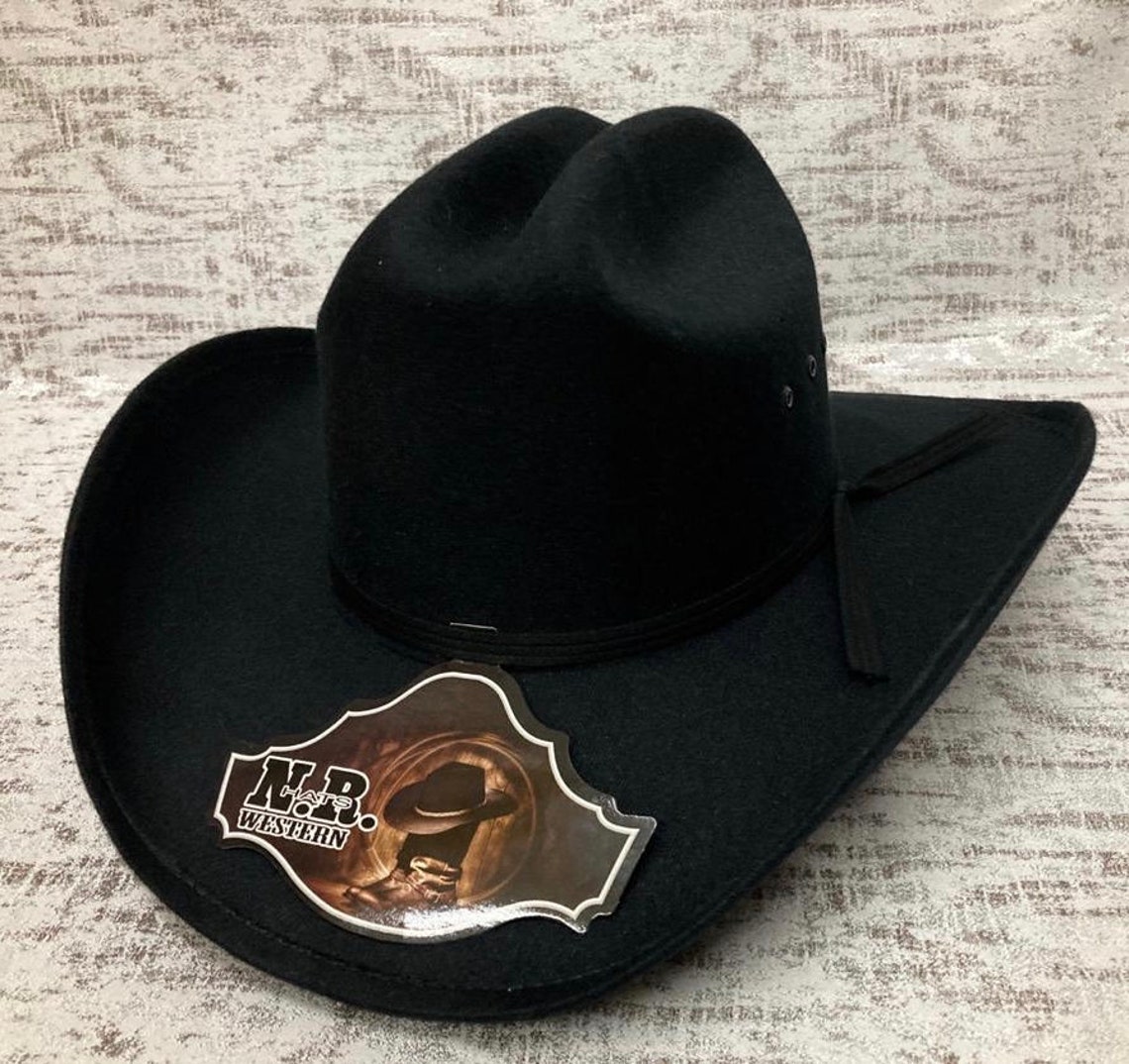 Men's Black Western Hat. Sombrero Texana Vaquera. Rodeo - Etsy