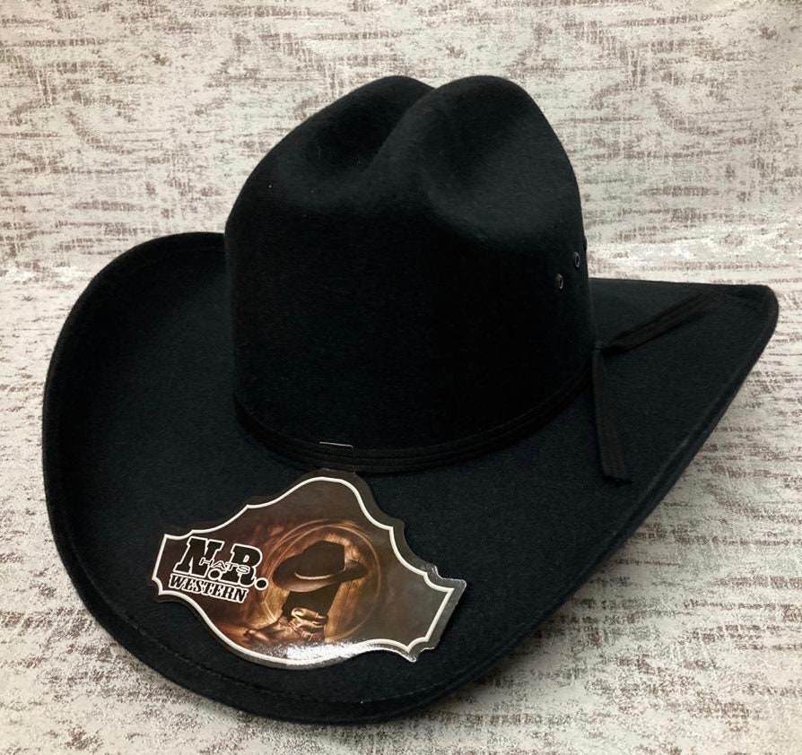 Vintage Cowboy Hat for Women Men, Black Felt Cowgirl Hat Mexican Western  Cowboy Hat Wide Brim Sombreros Vaqueros para Mujer