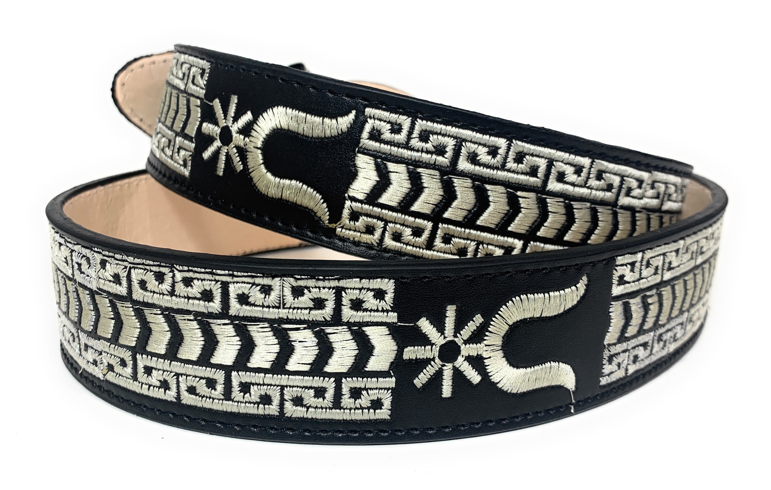 Authentic Mexican Vaquero Leather Belt – Men's Embroidered Horse Western Cinto Charro