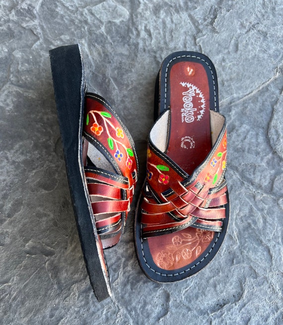 Sandalias huaraches mexicanas originales. Sandalias de cuero con