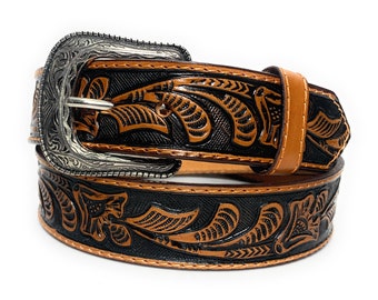 Vintage Brown Western Mexican Leather Belt — REBELLE VINTAGE SHOP