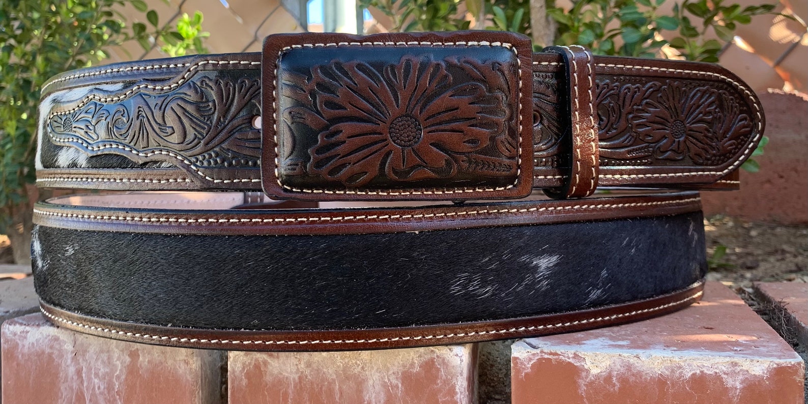 Men's Brown Western Belt. Cowboy 2 Wide Rodeo Etsy