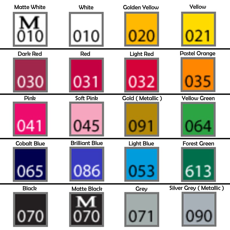 Oracal 651 adhesive vinyl 1 rolls of 12 x 20 feet ea you pick the colors you need 20 colors available Most Popular Colors