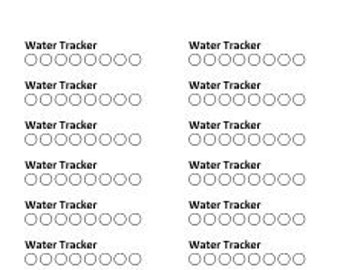 Wasser Tracker (Kreise), Printable, Avery 5167, Planer Aufkleber, Etiketten