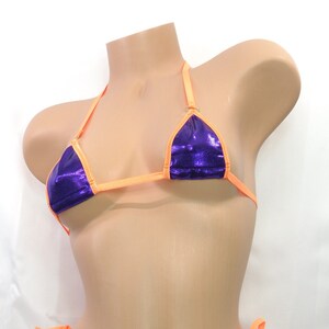 Mini Micro with Choice of G-String-Purple Mystique with Orange Trim-S/M