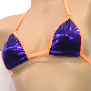 Micro with Choice of G-String-Purple Mystique with Orange Trim-S/M