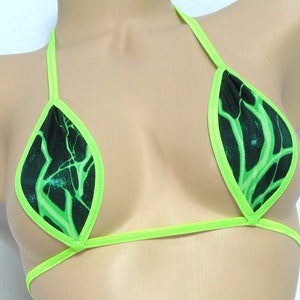 Princess Scrunch Butt w/Choice of Top-Metallic Green Lightning with Neon Green Trim-S/M image 3