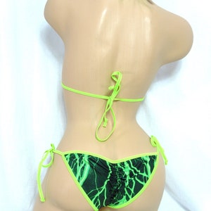 Princess Scrunch Butt w/Choice of Top-Metallic Green Lightning with Neon Green Trim-S/M image 4