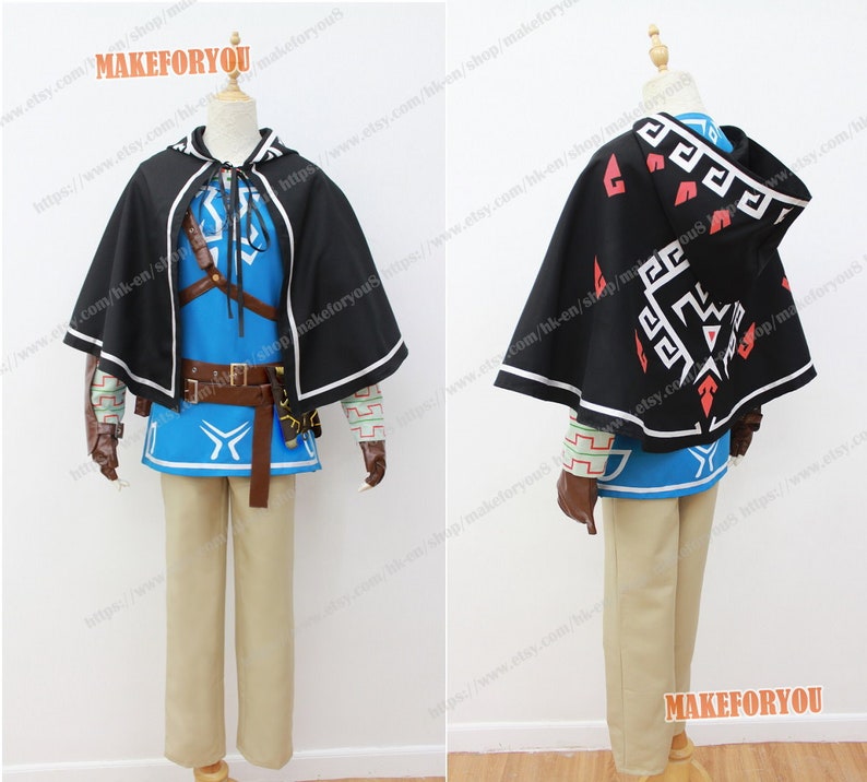 Unisex/'s Legend of Zelda Breath of the Wild Link Cosplay Costume With Cap Ver.2