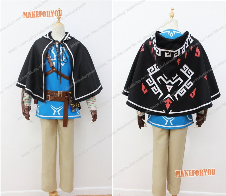 Unisex/'s Legend of Zelda Breath of the Wild Link Cosplay Costume With Cap Ver.2