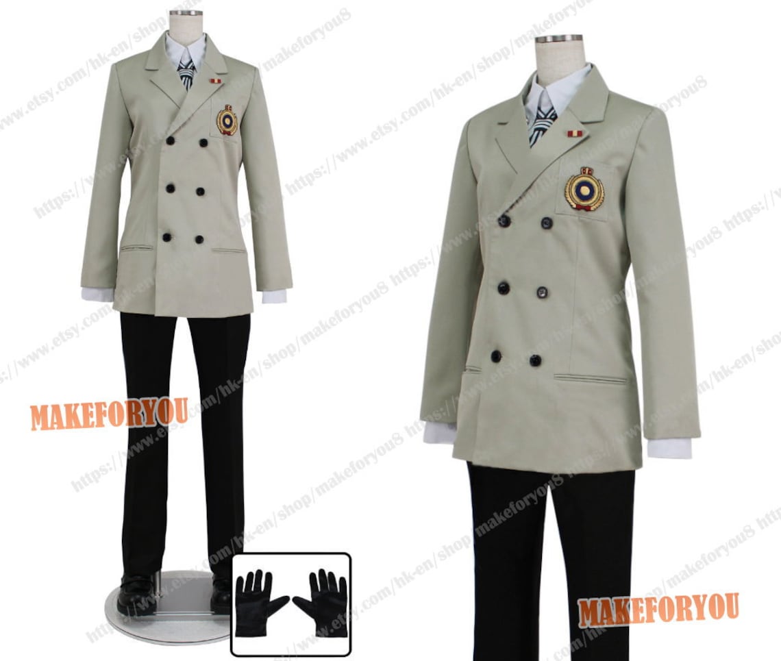 Unisex's Goro Akechi outfit cosplay costume with gloves Etsy