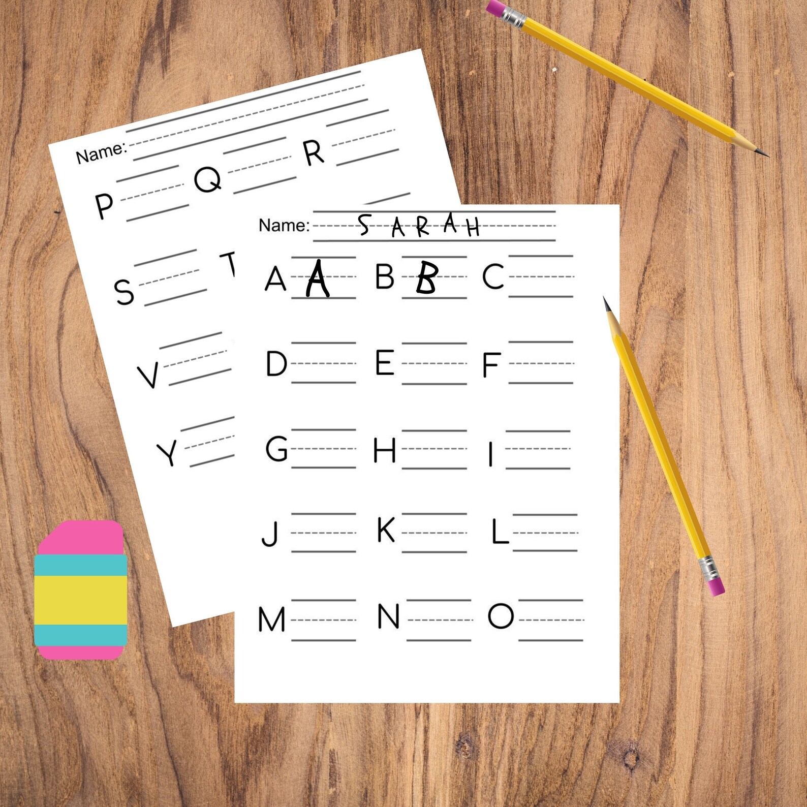 Write Uppercase Letters 2 Page Printable Alphabet letter  Etsy