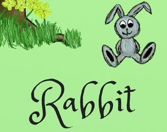 The Park Rabbit Printable Wall Art for Kid's Room