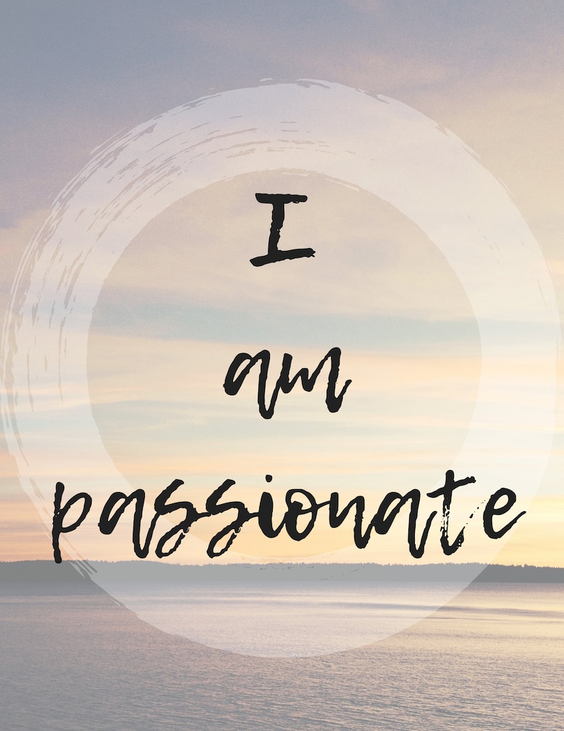 I am Passionate Affirmation Printable Wall Art image 1