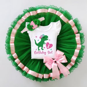 Dinosaur Birthday Tutu Set, Dinosaur Tshirt, Tutu Set, Dinosaur Birthday Party Dress, Green Tutu skirt, Dinosaur Birthday Tutu Outfit