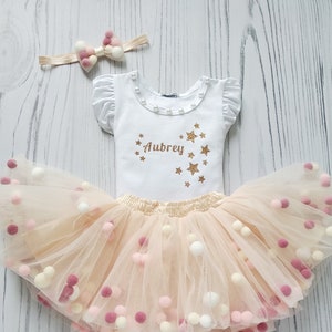 Golden Stars 1st birthday Outfit, Baby girl birthday outfit, Glitter One Onesie T-shirt, Gold 1st Birthday & Cake Smash Outfit