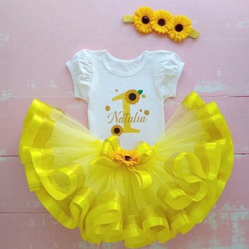 Sunflower Dress Baby Girl Sunflower Tutu Sunflower Toddler Etsy