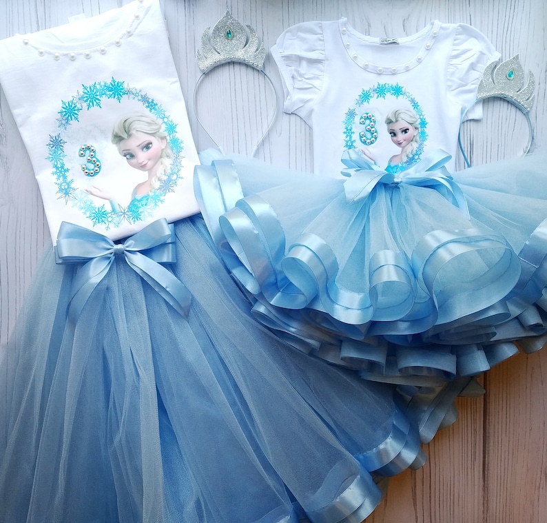 Frozen Princess Elsa Tutu Outfit Elsa Family Look Mommy and Me Outfit Matching Frozen Tutu