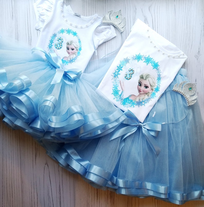 Frozen Princess Elsa Tutu Outfit Elsa Family Look Mommy and Me Outfit Matching Frozen Tutu