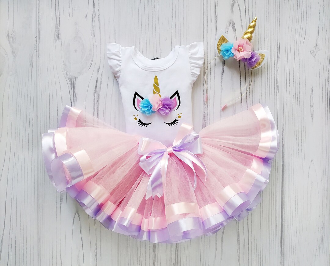 Baby Girl Outfit Unicorn Birthday Pink Dress Costume Sale Etsy
