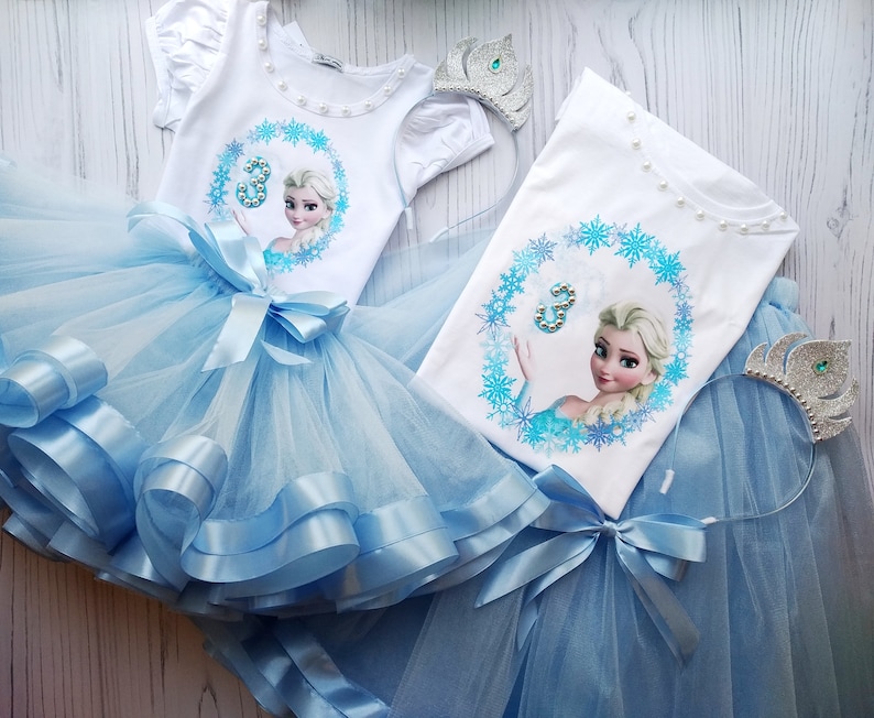 Frozen Princess Elsa Tutu Outfit Elsa Family Look Mommy and Me Outfit Matching Frozen Tutu
