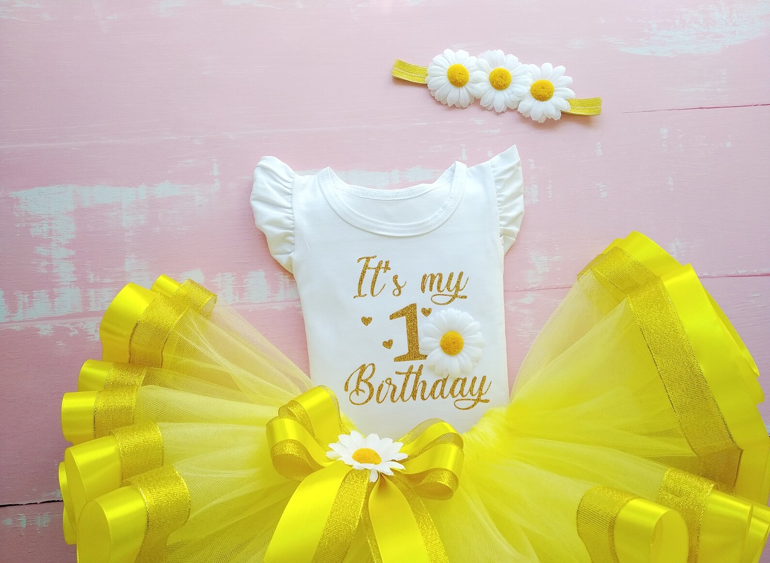 Daisy First Birthday Outfit for Baby Girl Sale Etsy