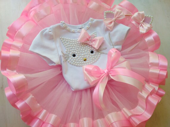 pink hello kitty birthday tutu outfit hello kitty birthday etsy hello kitty party costume