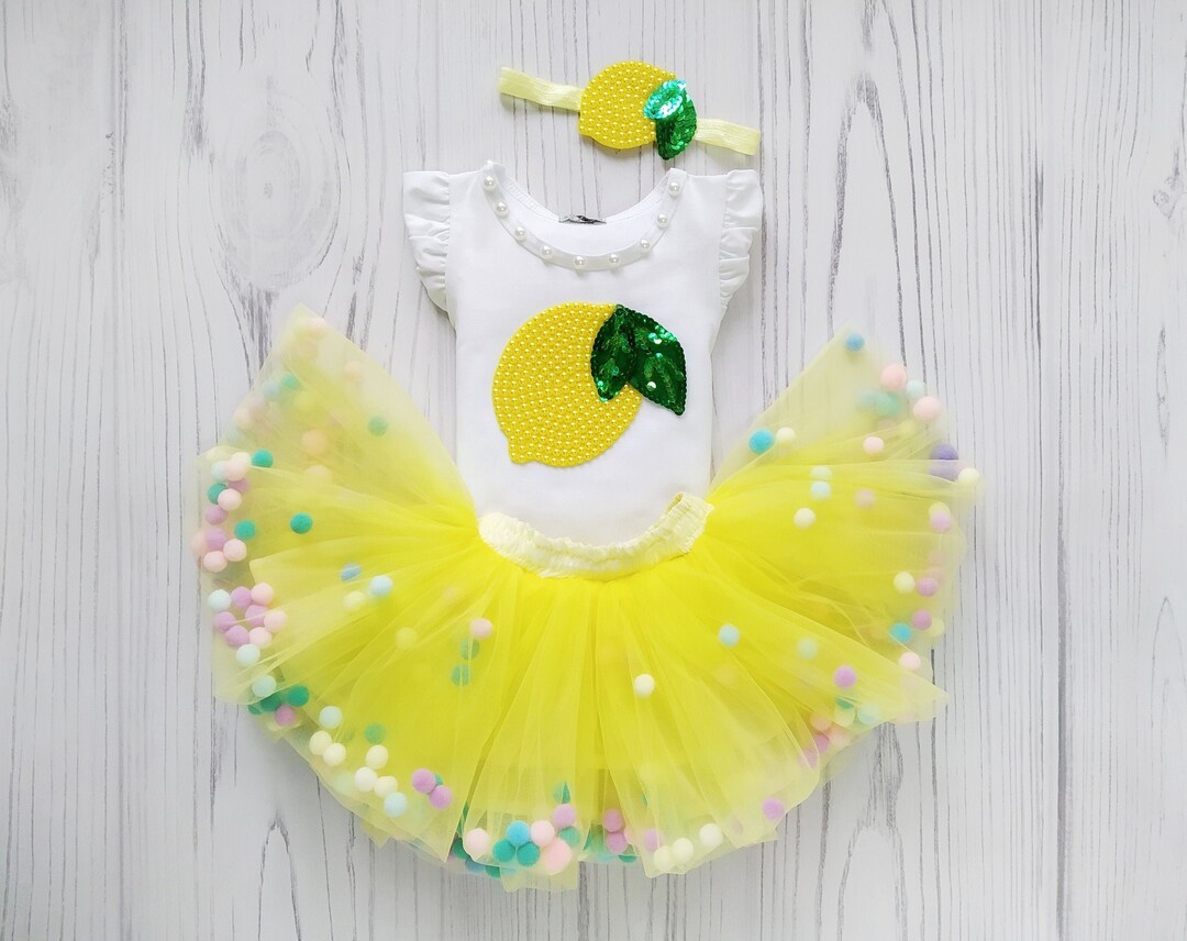 Lemon Cream Stripe Magnetic Tutu Dress