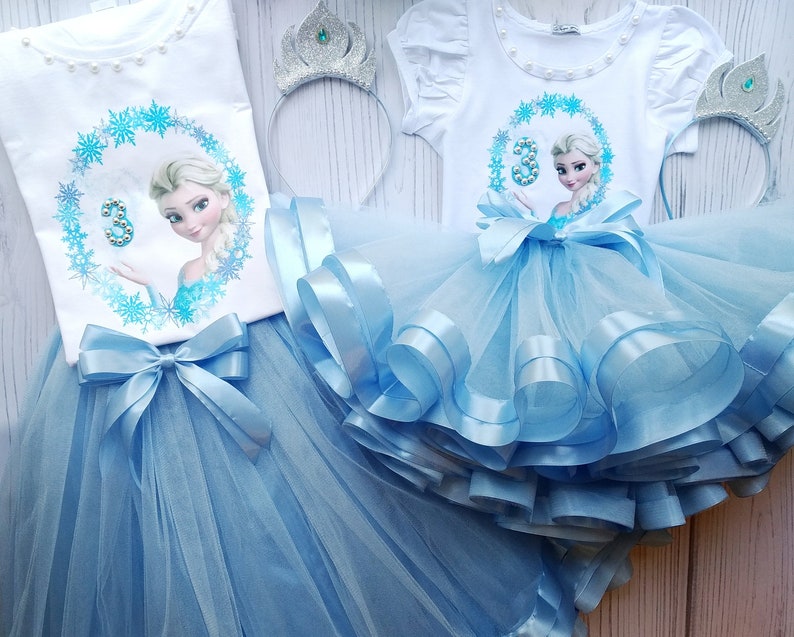 Frozen Princess Elsa Tutu Outfit Elsa Family Look Mommy and Me Outfit Matching Frozen Tutu