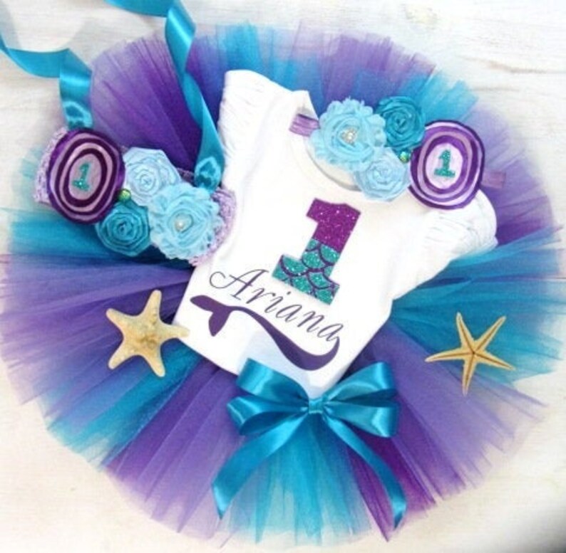 mermaid birthday outfit for 1 year old