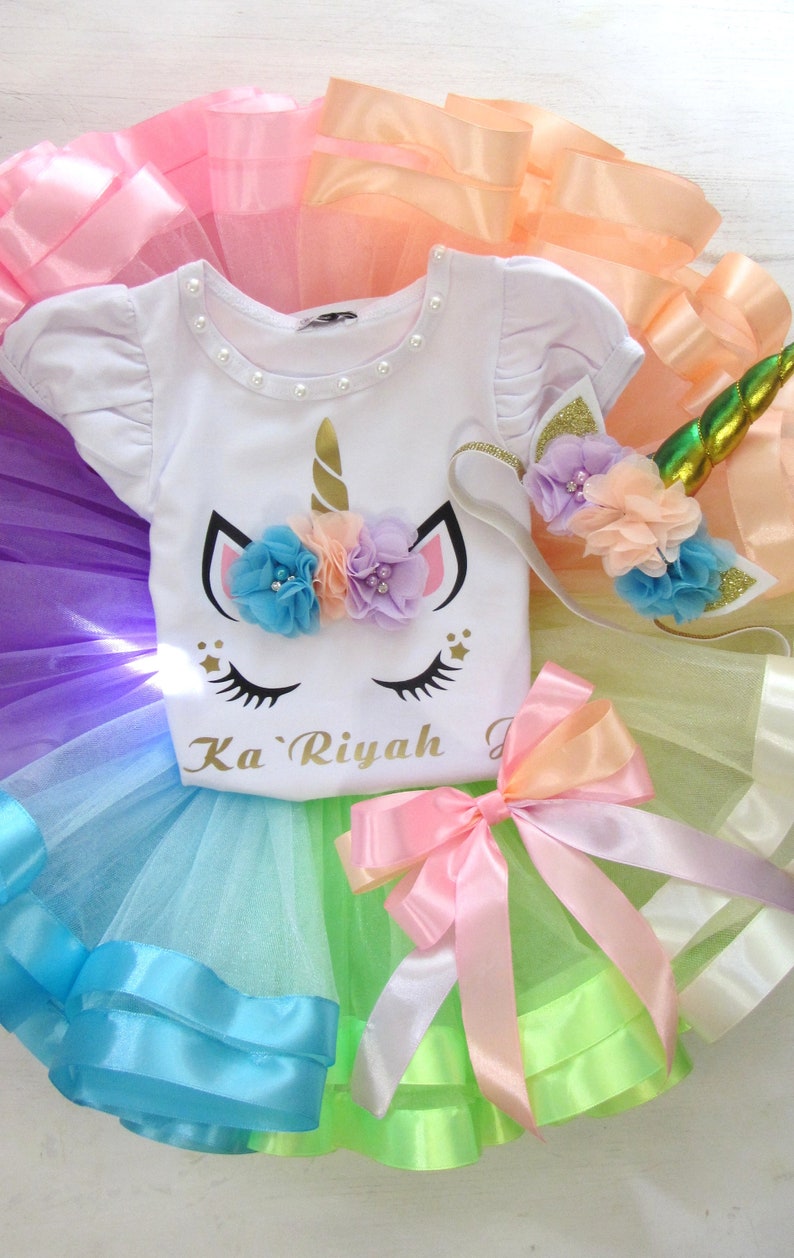 Unicorn First Birthday Unicorn Dress Unicorn Birthday Rainbow Unicorn Party Birthday Outfit Rainbow Unicorn Unicorn Birthday Outfit