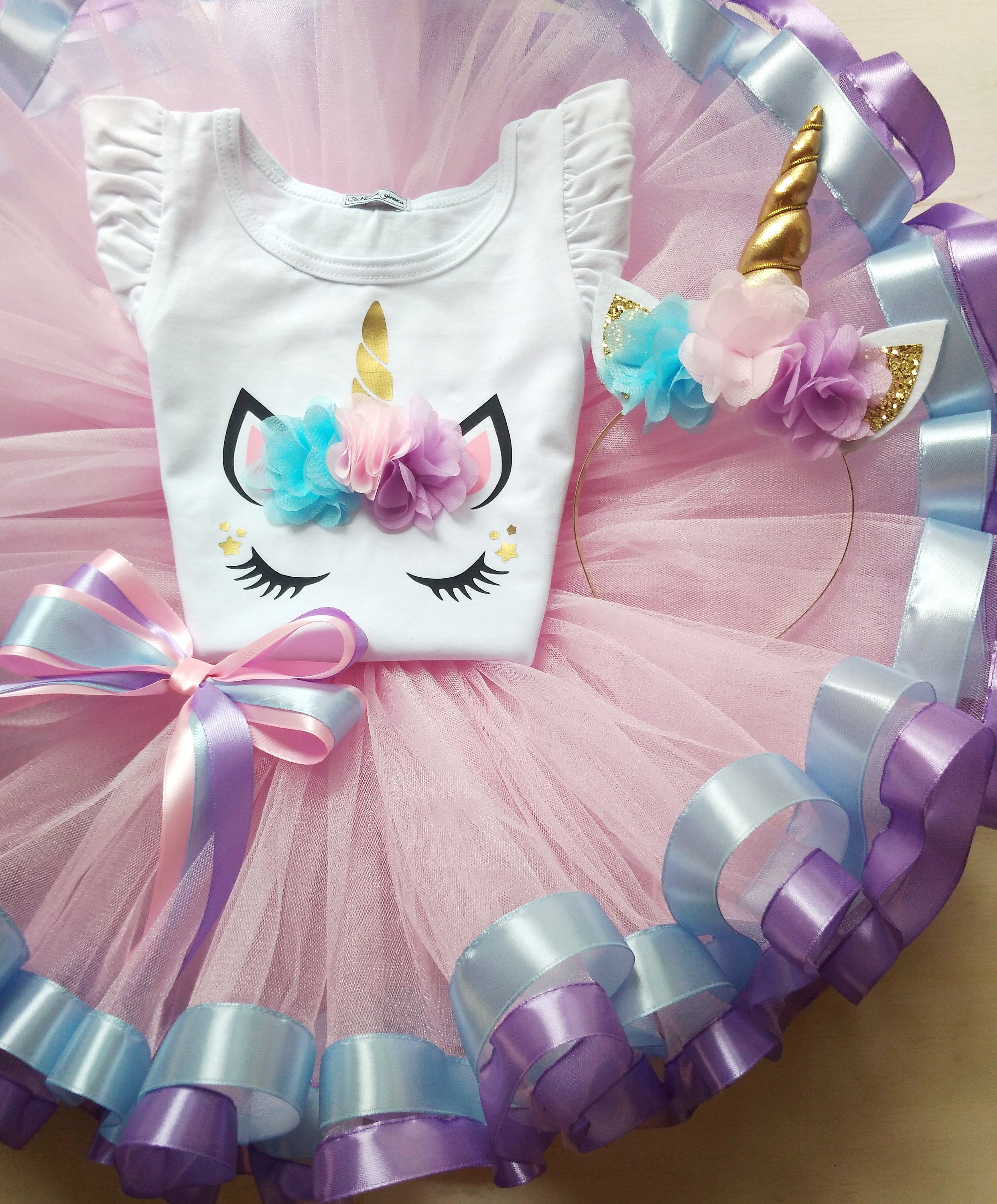 Unicorn Tutu Outfit for 1st Birthday 