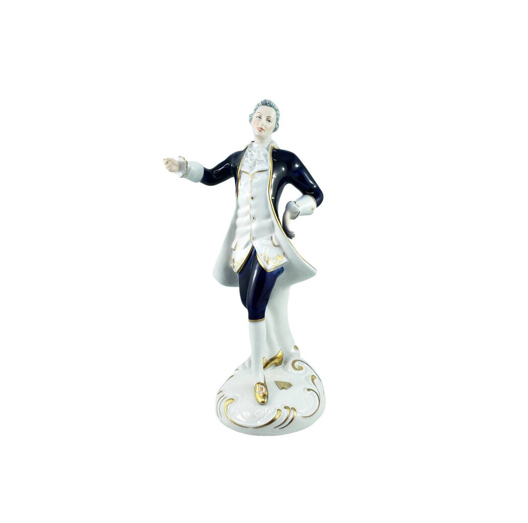 Vintage Royal Dux Czechoslovakia Porcelain Figurine Rococo Cavalier ...