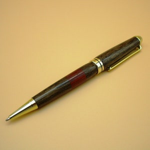 Penna in legno di Noce di Daniela e Padouk, bicolore, stile European gold, tornitura manuale, inchiostro nero, regalo artigianale, handmade