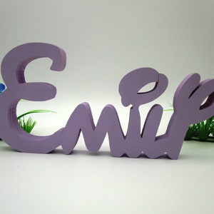 Nome in legno stile Walt Disney, scritta in legno personalizzata, fatta a mano, colori pastello, per battesimo, confettata, compleanno