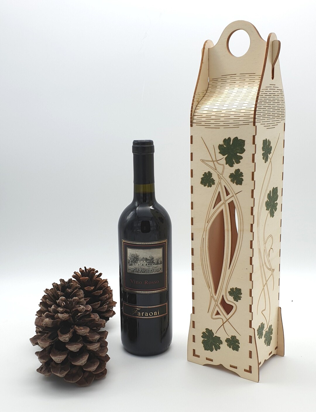 Elegant Wine Holder Box Wooden Wine Bottle Holder Box Gift Etsy
