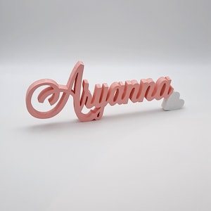 Targa In Legno Con Nome Personalizzabile, Per La Cameretta Dei Bambini, Per Matrimonio, In Legno, Per Porta, Personalizzabile (rosa, Lunghezza 30 Cm - 3