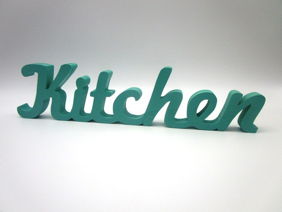 Kitchen scritta in legno, scritta decorativa, carattere decorativo,  arredamento casa, lettere di legno, decorazione cucina, regali originali -   Italia
