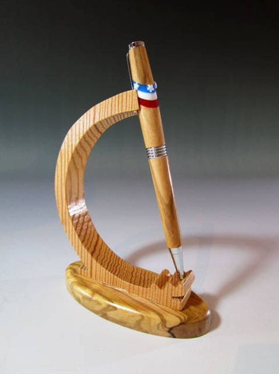 Penna a sfera in legno di radica con custodia regalo in legno