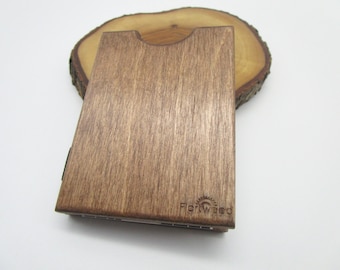 Cartera de madera, caja de tarjeta de madera, cartera de hombre, cartera delgada, cartera de tarjeta de crédito, cartera Fiartwood