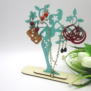 Wooden jewelry holder woman, earring holder, jewelry holder, jewelry organizer, woman tree, accessory holder, display stand