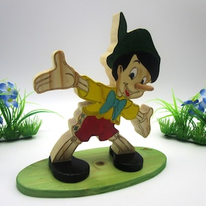 Wooden Pinocchio, wooden puppet, wooden toy, bedroom decoration, Pinocchio's fable, collectible handcrafted puppet
