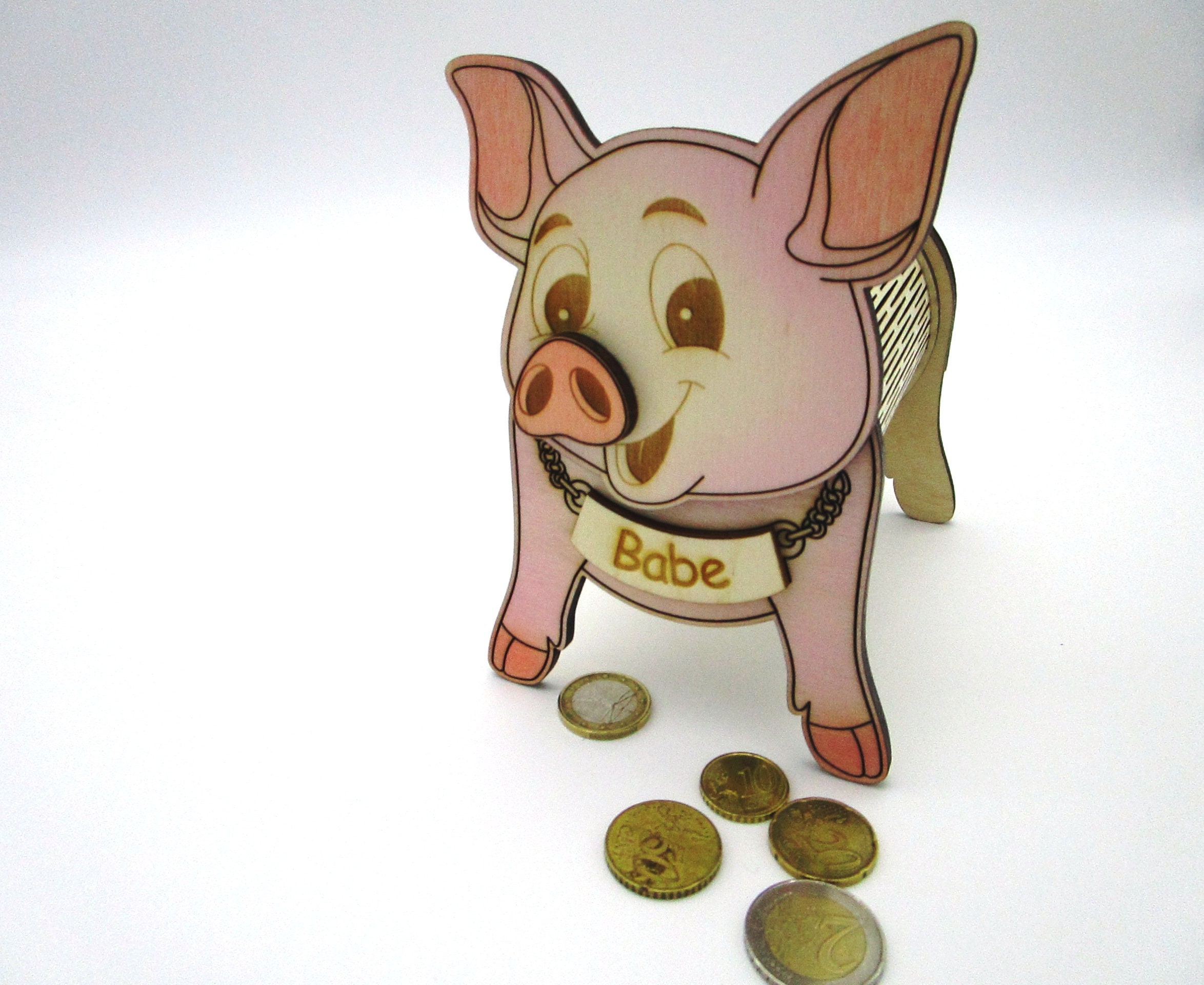 Small wooden piggy bank custom wooden piggy bank savings Etsy